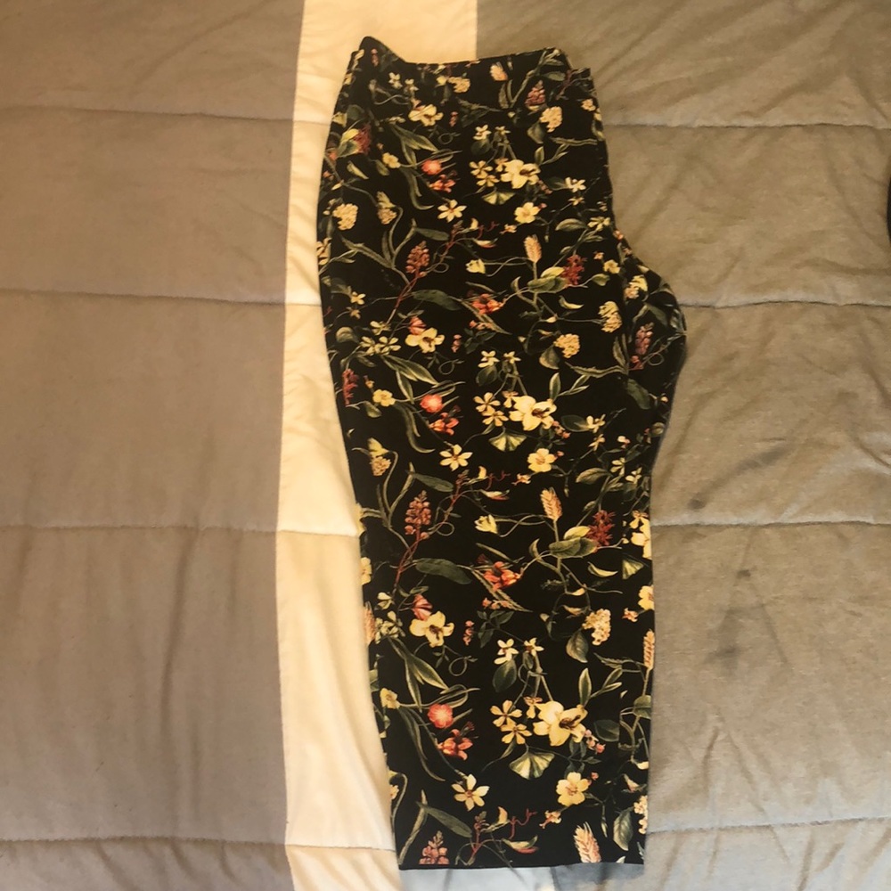 Capris, Flower Pattern Pants - Picture 2 of 5